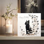 Black Cat Birthday Card With Butterflies, Not 3D, thumbnail 1 of 12