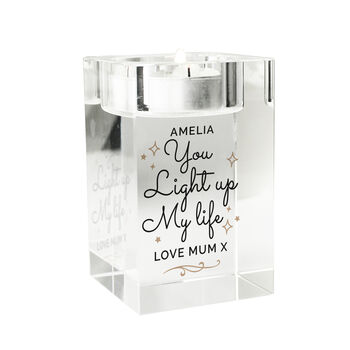 You Light Up My Life Glass Tea Light Holder, 4 of 5