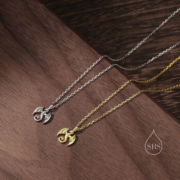 Tiny Dragon Pendant Necklace In Sterling Silver, 2 of 11