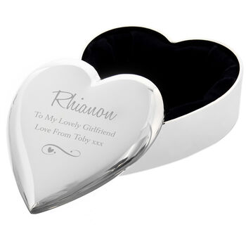 Personalised Swirls And Hearts Trinket Jewellery Box, 5 of 7