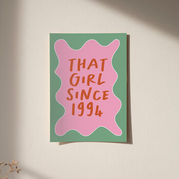 That Girl Since Personalised Birth Year Birthday Print, 6 of 12