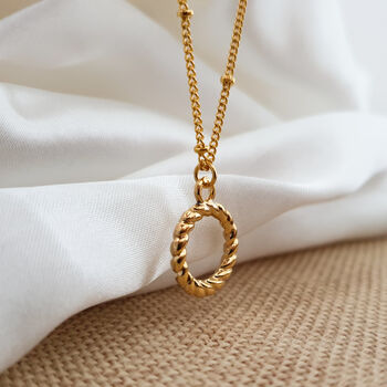 Textured Circle Necklace, 2 of 3