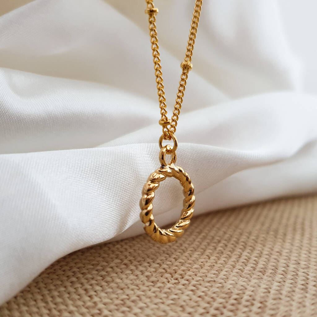 Mini Gold Circle Necklace By Misskukie 