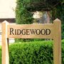 Double Post Engraved Oak Free Standing House Sign, thumbnail 1 of 5
