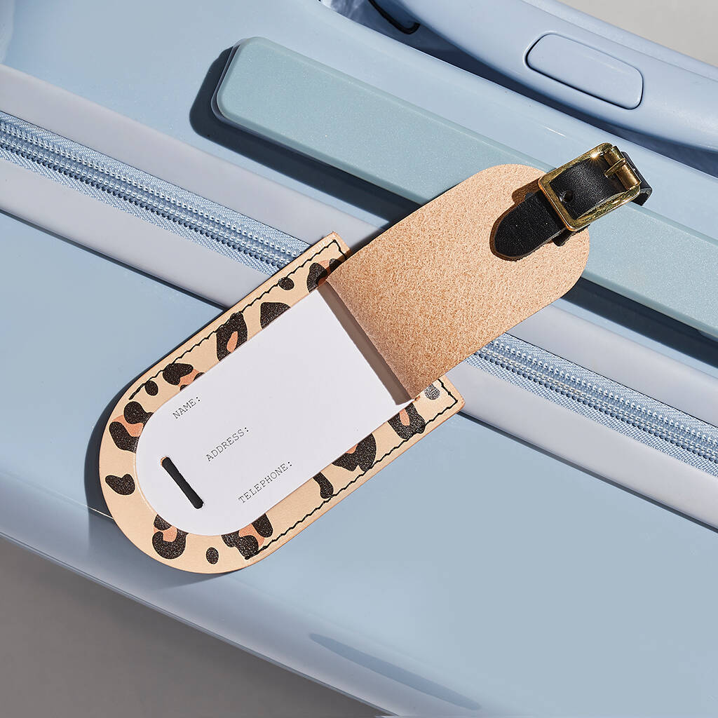 Personalised Leopard Print Leather 