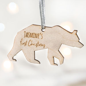 Personalised Polar Bear First Christmas Decoration By EdgeInspired