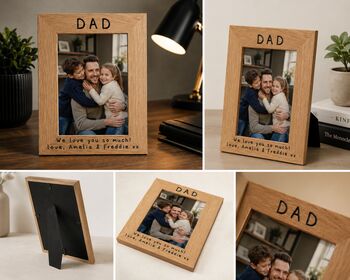 Personalised Wooden Photo Frame For Dad From Children, 2 of 3