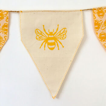 Bee Bunting. Yellow. Hanging Decoration. Handmade, 3 of 4