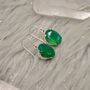 Green Onyx Silver Earrings, thumbnail 3 of 12