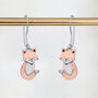 Sterling Silver And Copper Fox Drop Earrings, thumbnail 1 of 8