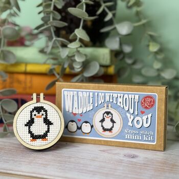 Waddle I Do Without You Mini Cross Stitch Kit, 2 of 4