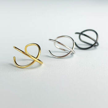 Sterling Silver Single Simple Thin Hoop Ear Cuff, 2 of 8