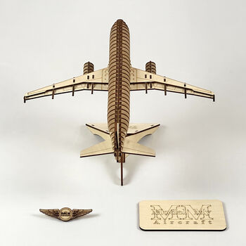 Airbus A320 Ceo Wingfence Model Plane Personalised Wooden Kit, 4 of 12
