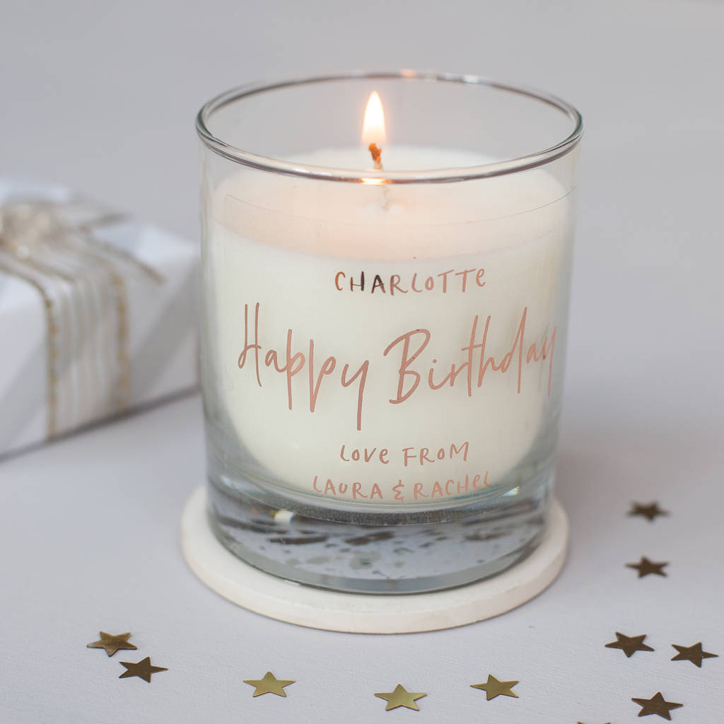 Happy Birthday Personalised Candle By Little Cherub Design ...