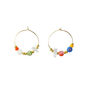 Libby Colourful Beaded And Gemstone Hoop Earrings, thumbnail 2 of 3