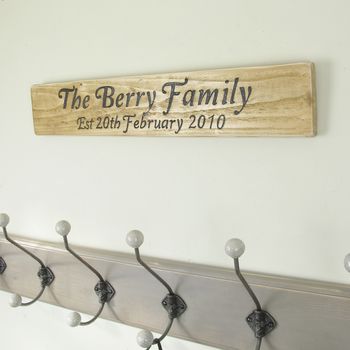 Family Name And Date Wooden Sign, 4 of 5