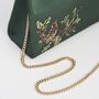 Robin Love Embroidered Green Satin Tote, thumbnail 6 of 7