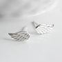 Sterling Silver Angel Wing Earrings, thumbnail 2 of 3