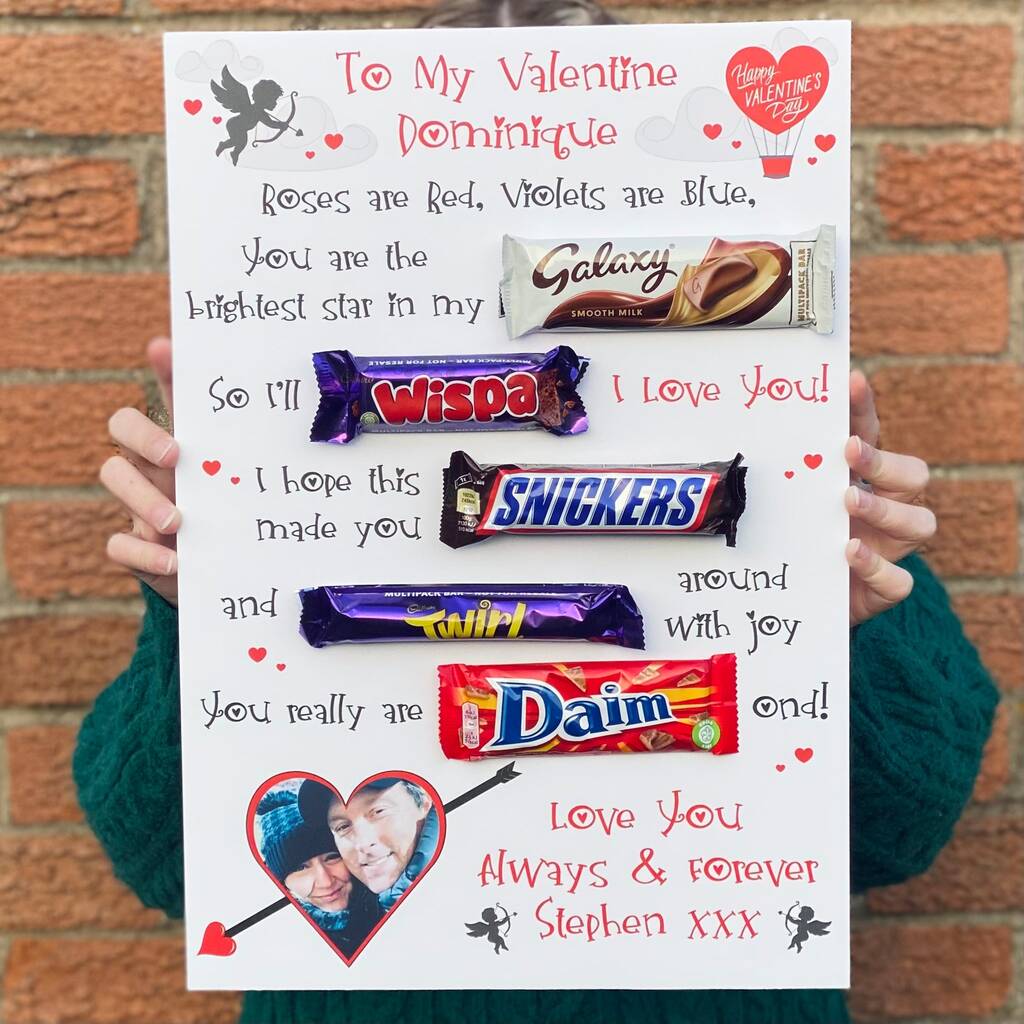 Personalised Valentines Chocolate Message Photo Board, 1 of 4