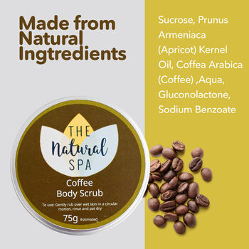 Coffee Body Scrub Gentle Natural Exfoliator 75g, 5 of 11