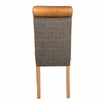 Leather Uist Tweed Country Baby Rollback Dining Chair, 3 of 3