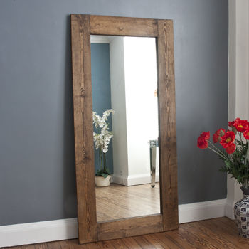 mirror wooden dark wood mirrors washed kawena stained framed frame notonthehighstreet decorative stain diy visit modern rustic decor