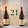 Personalised 21st Birthday Chateauneuf Du Pape Red Wine Two Bottle Gift Set, thumbnail 1 of 7