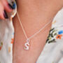 Personalised Silver Flower Charm Initial Necklace, thumbnail 8 of 11