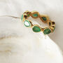 Green Emerald Gemstone Cartwheel Gold Vermeil Ring, thumbnail 3 of 10