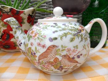 Two Cup Teapot In British Birds Design, 7 of 9