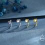 Moonstone Open Huggie Hoop Earrings In Sterling Silver, thumbnail 4 of 12