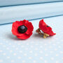 Large Poppy Stud Or Clip On Earrings, thumbnail 2 of 3