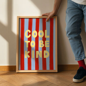 Cool To Be Kind Stripe Kids Print Nursery Playroom, 3 of 3