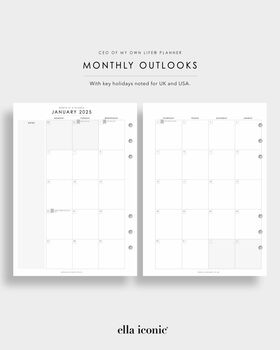 Mid Year 2025 2026 A5 Life Planner Inserts • Week On One Page, 8 of 9