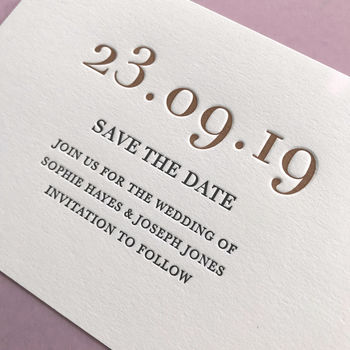 Letterpress Save The Date Cards: Lynton, 2 of 3