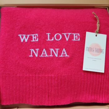 Fuchsia Pink 100% Cashmere Travel Wrap Gift Boxed, 9 of 11