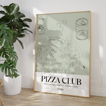 Pizza Club Print Kitchen Wall Art, 5 of 7