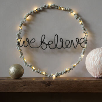 We Believe Fairy Light Wreath, 4 of 8