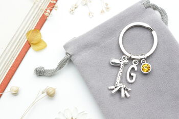 Personalised Giraffe Keyring Cute Animal Keyring, Daughter Gift, 4 of 9