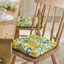 Set Of Two Tie On Lemon Print Seat Pads, thumbnail 1 of 4