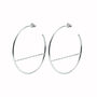 Faceted Bar Geometric Hoop Earrings, thumbnail 4 of 6