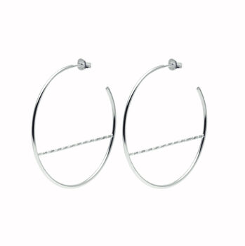 Faceted Bar Geometric Hoop Earrings, 4 of 6