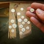 Framed Teeny Daisy Earrings In Silver And 18ct Gold, thumbnail 5 of 6