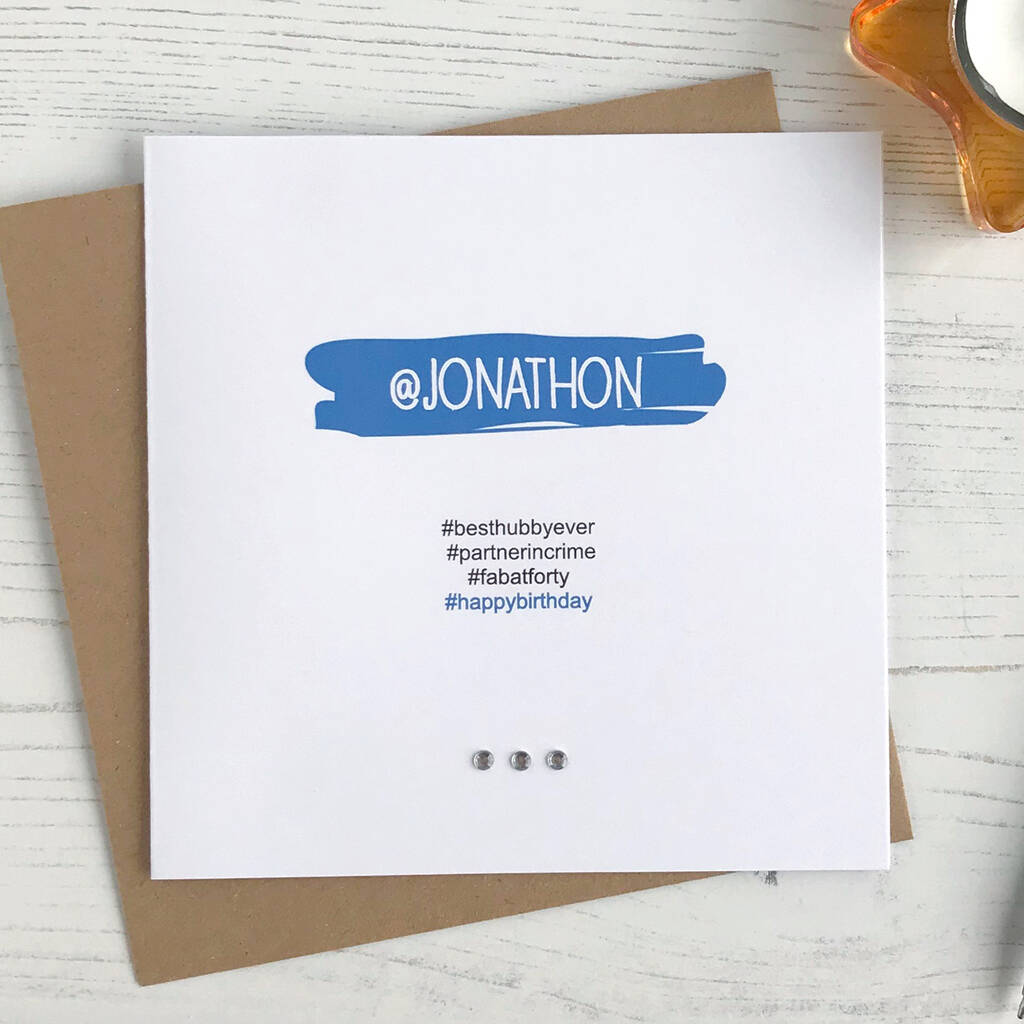 Personalised Hashtag Card For Him, 1 of 4