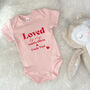 Loved By Auntie And Uncle Personalised Babygrow, thumbnail 2 of 9