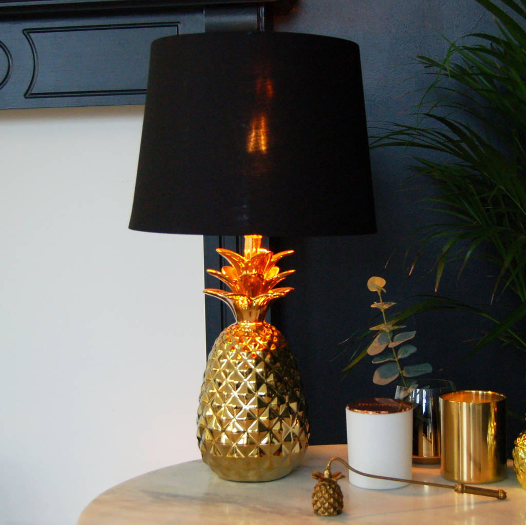 gold table pineapple lamp bedside by the luxe co ...