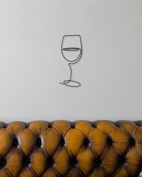 Wine Glass Minimalist Wire Wall Art, 2 of 3