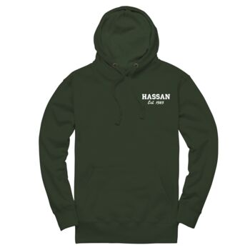 Personalised Name And Date Unisex Hoodie, 5 of 12