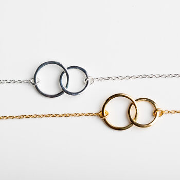 Gold Plated Interlinked Circle Necklace, 5 of 5