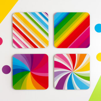 Colourful Rainbow Melamine Coaster, 3 of 5